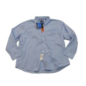 Tommy Hilfiger Mens Stretch Dress Shirt Regular Fit Blue Wrinkle Free XXL NWT